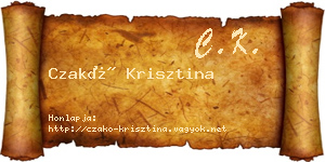 Czakó Krisztina névjegykártya